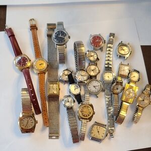 Vintage Watch Collection with Mixed Colors